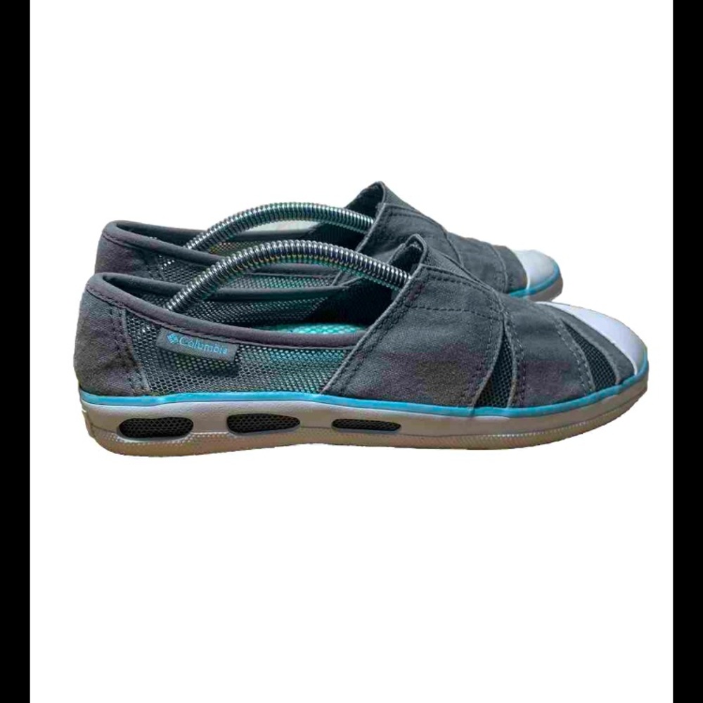 Columbia Vulc N Vent Low Top Slip On Casual Shoes Women’s Size 6 Grey Blue Trim